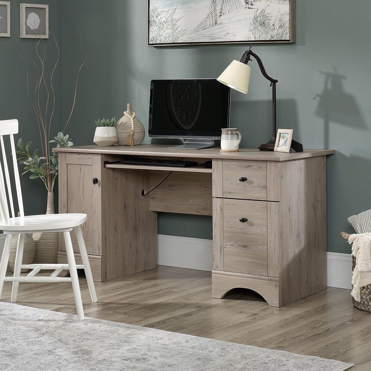 Alt view image 2 of 7 - Sauder Miscellaneous Office Home Office Desk, Laurel Oak Finish