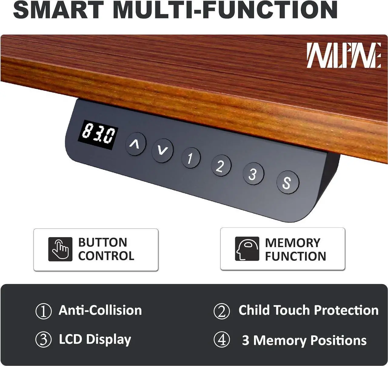 Alt view image 6 of 7 - Win Up Time Standing Desk Adjustable Height- Whole Piece Desktop Stand Up Desk, Electric Standing Desk, Sit to Stand Desk for Home Office Computer Desk, White
