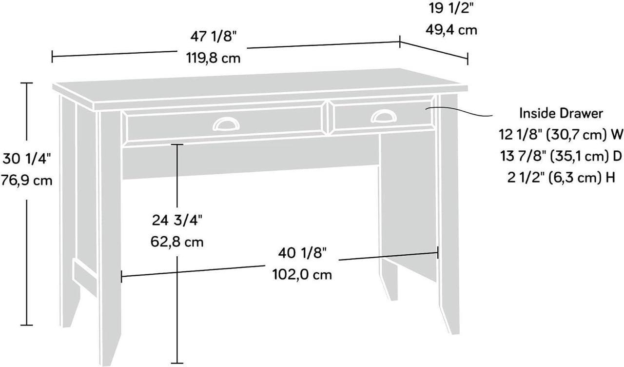 Alt view image 3 of 6 - Sauder Shoal Creek Computer Desk, Jamocha Wood finish