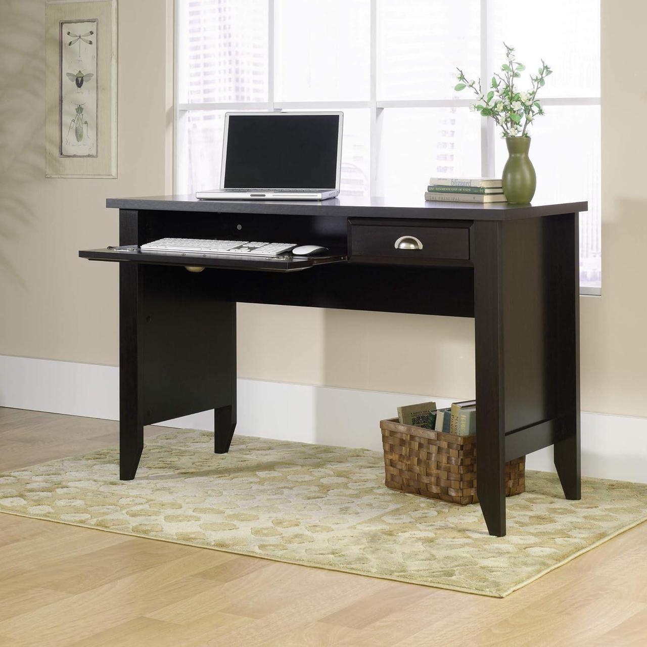 Alt view image 5 of 6 - Sauder Shoal Creek Computer Desk, Jamocha Wood finish