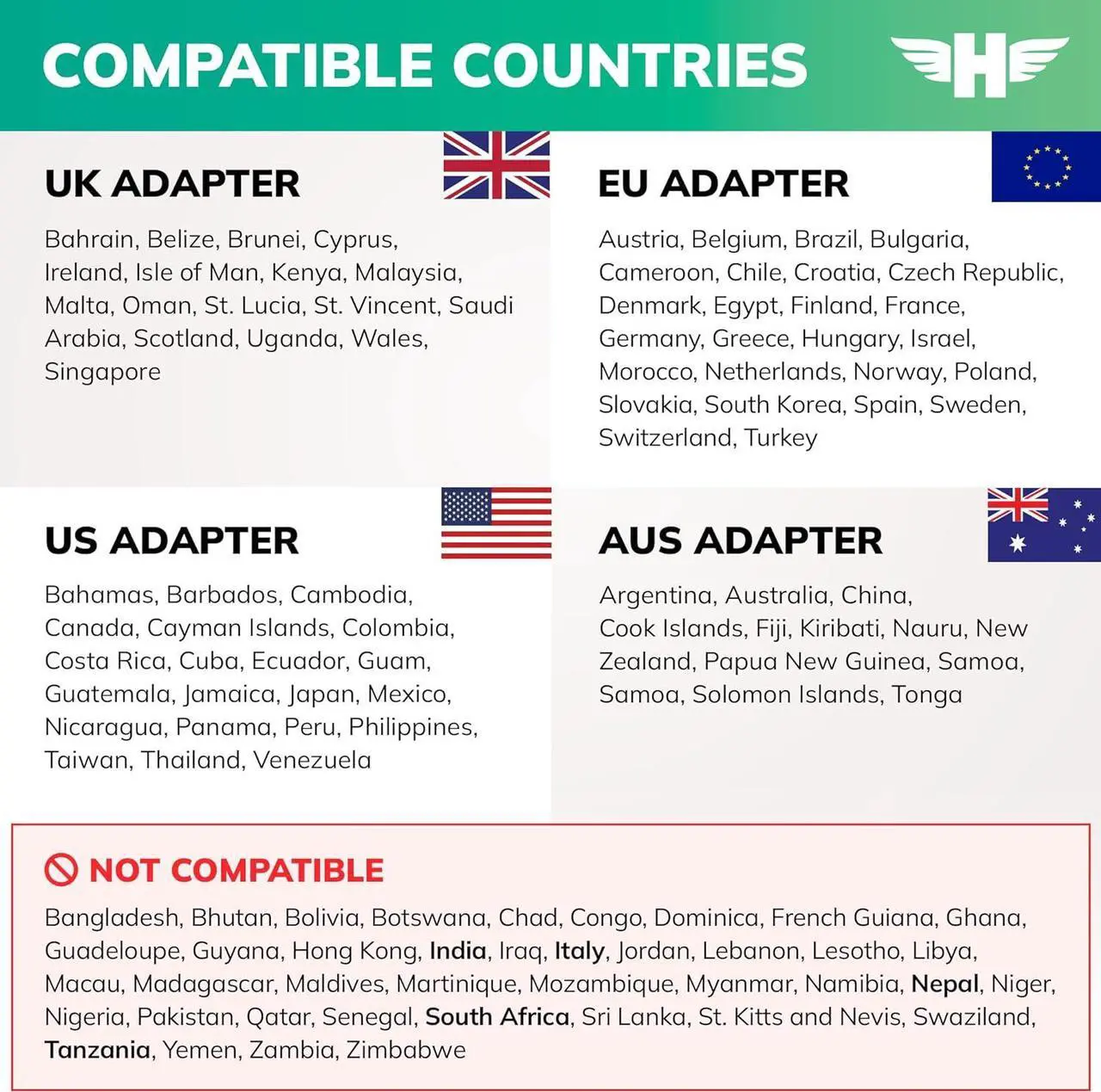 Alt view image 5 of 7 - Universal Travel Adapter (2 USB Ports)  Power Plug for US Europe France UK Ireland Thailand NZ Australia 100+ Countries (2-Pack)