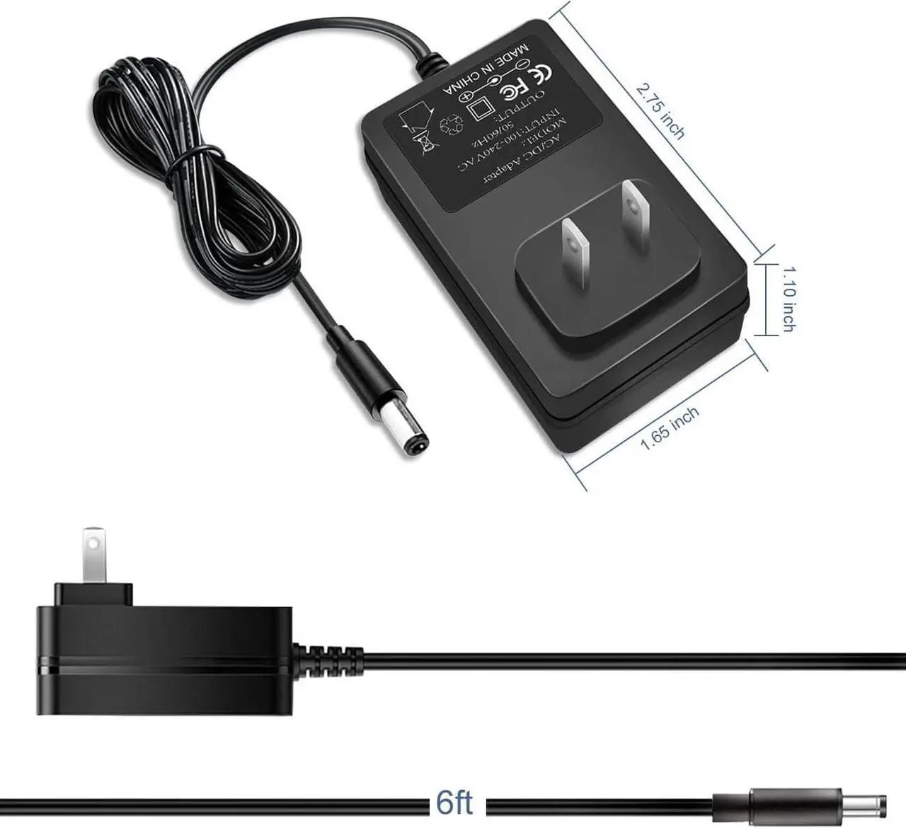 Alt view image 6 of 6 - 12V 2A Power Adapter AC Power Supply Cord 12 Volts 2 Amps Regulated Switching Charger with 8 Interchangeable DC Plug for 2000mA 1500mA 1000mA 900mA 850mA 800mA 700mA 600mA 500mA Equipment