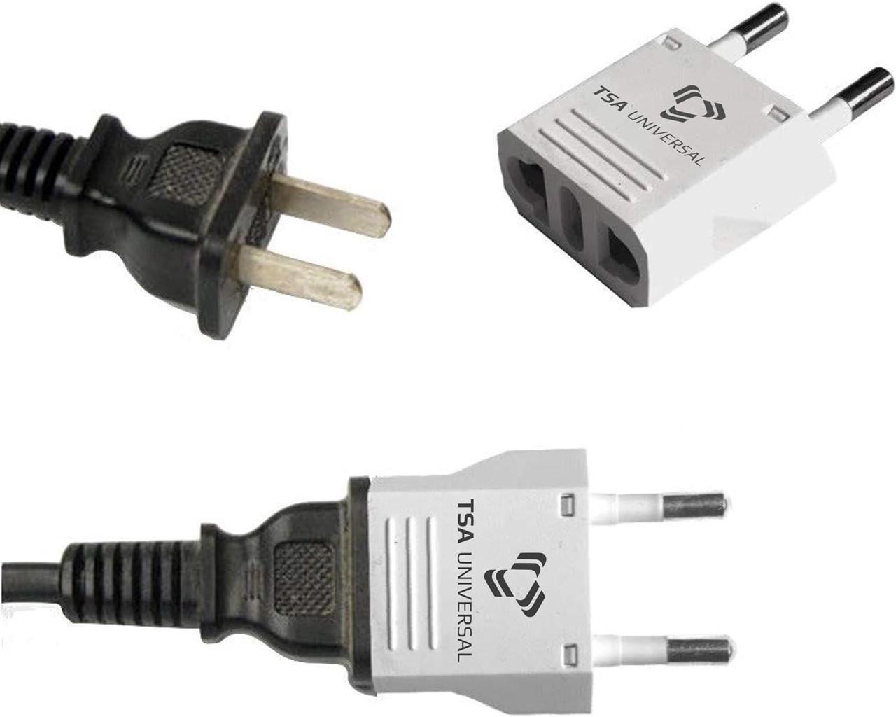 Alt view image 2 of 4 - United States to Morocco Travel Power Adapter to Connect North American Electrical Plugs to Moroccan Outlets for Cell Phones, Tablets, eReaders, and More (2-Pack, White)