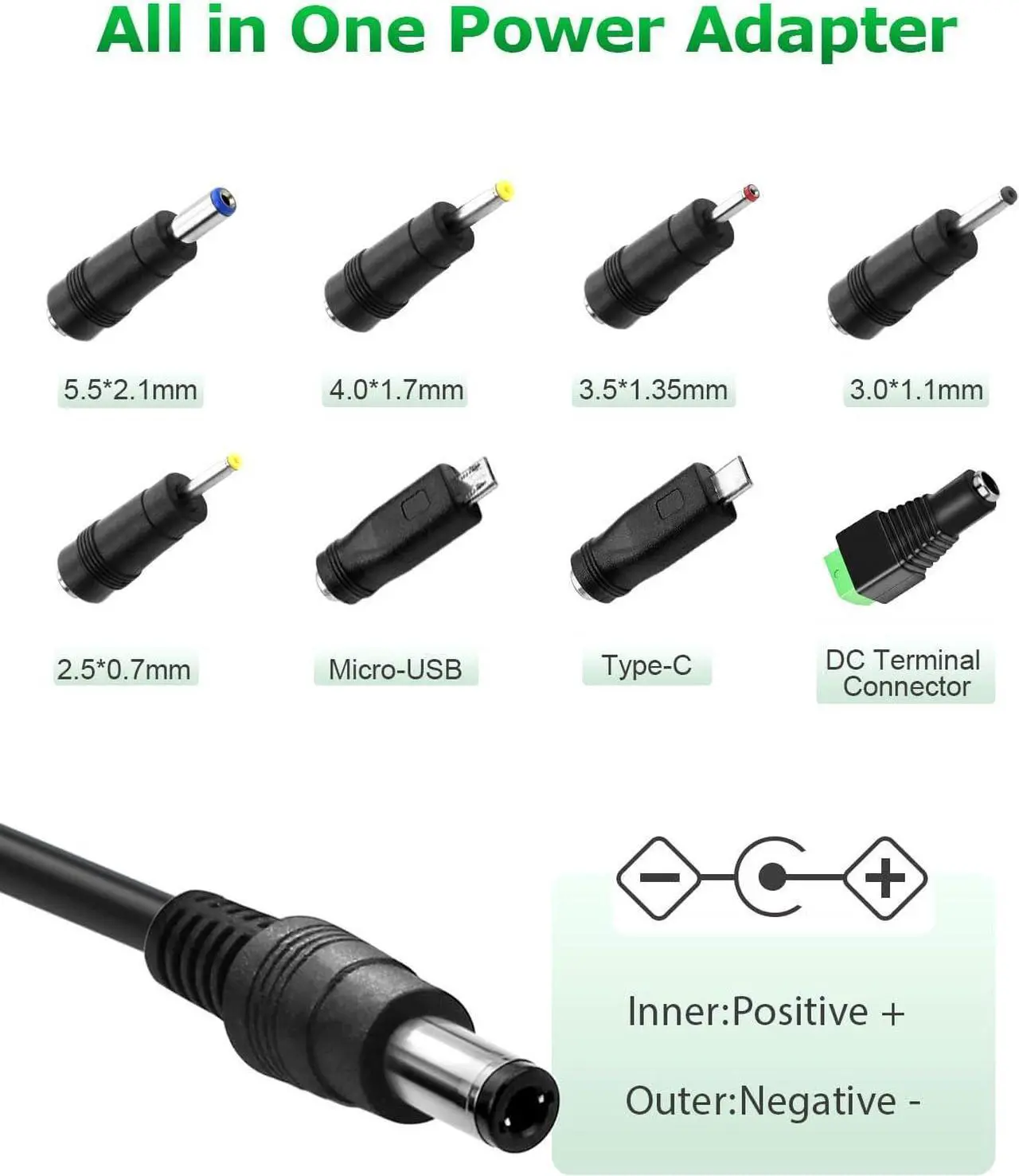 Alt view image 3 of 6 - 5V 3A Power Supply Adapter 15W AC/DC 5V Power Cord AC 100V-240V to DC 5 Volt Power Supply 3Amp 2A 1A 500mA for LED Lights Security Camera HDMI TV Box Raspberry Pi USB Type C with 8TIPS