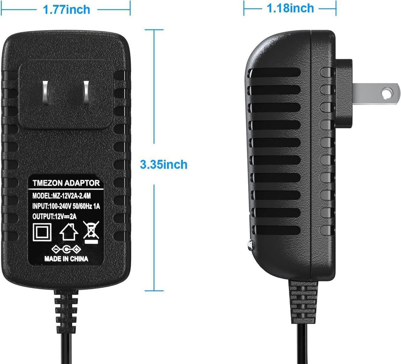 Alt view image 3 of 7 - 12 Volt 2A Power Adapter Supply AC to DC 2.1mm X 5.5mm Plug 12v 2 Amp Wall Plug Extra Long 8 Foot Cord LED Strip Module Light
