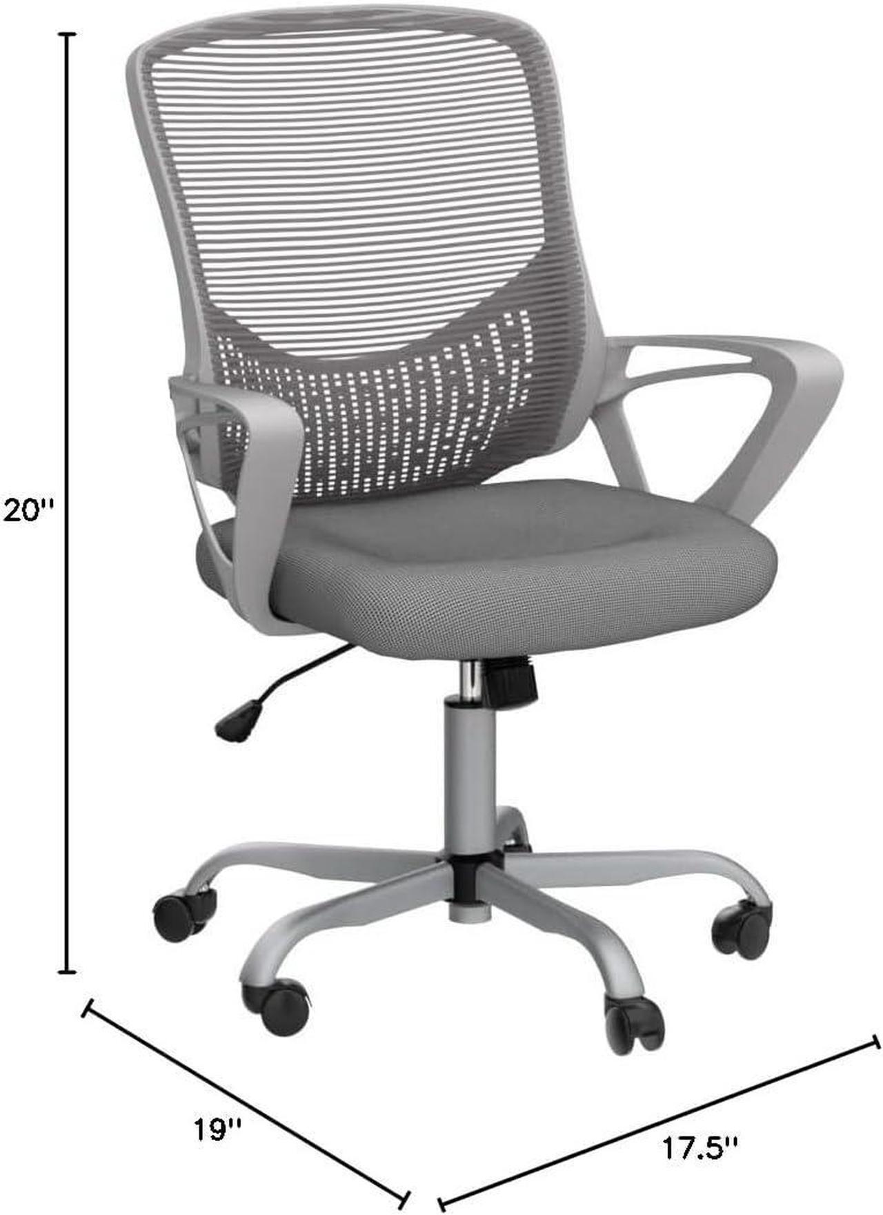 Alt view image 7 of 7 - SMUG Home Office Chair Ergonomic Computer Desk Chair Mesh Mid-Back Height Adjustable Swivel Chair with Armrest, Grey, Welcome to consult
