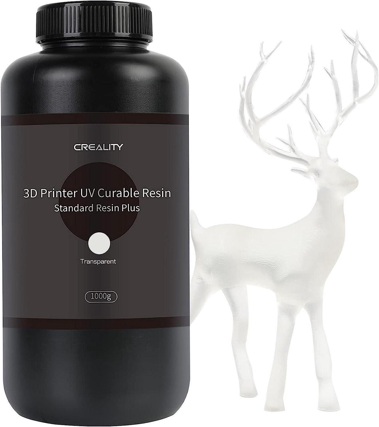 Main image of Creality 3D Printer Resin 1kg, Upgraded Standard Photopolymer Resin 405nm UV-Curing Resin 3D Printer Liquid for ANYCUBIC, ELEGOO, LCD/MSLA/DLP 3D Printing, Low Shrinkage, High Precision, Clear