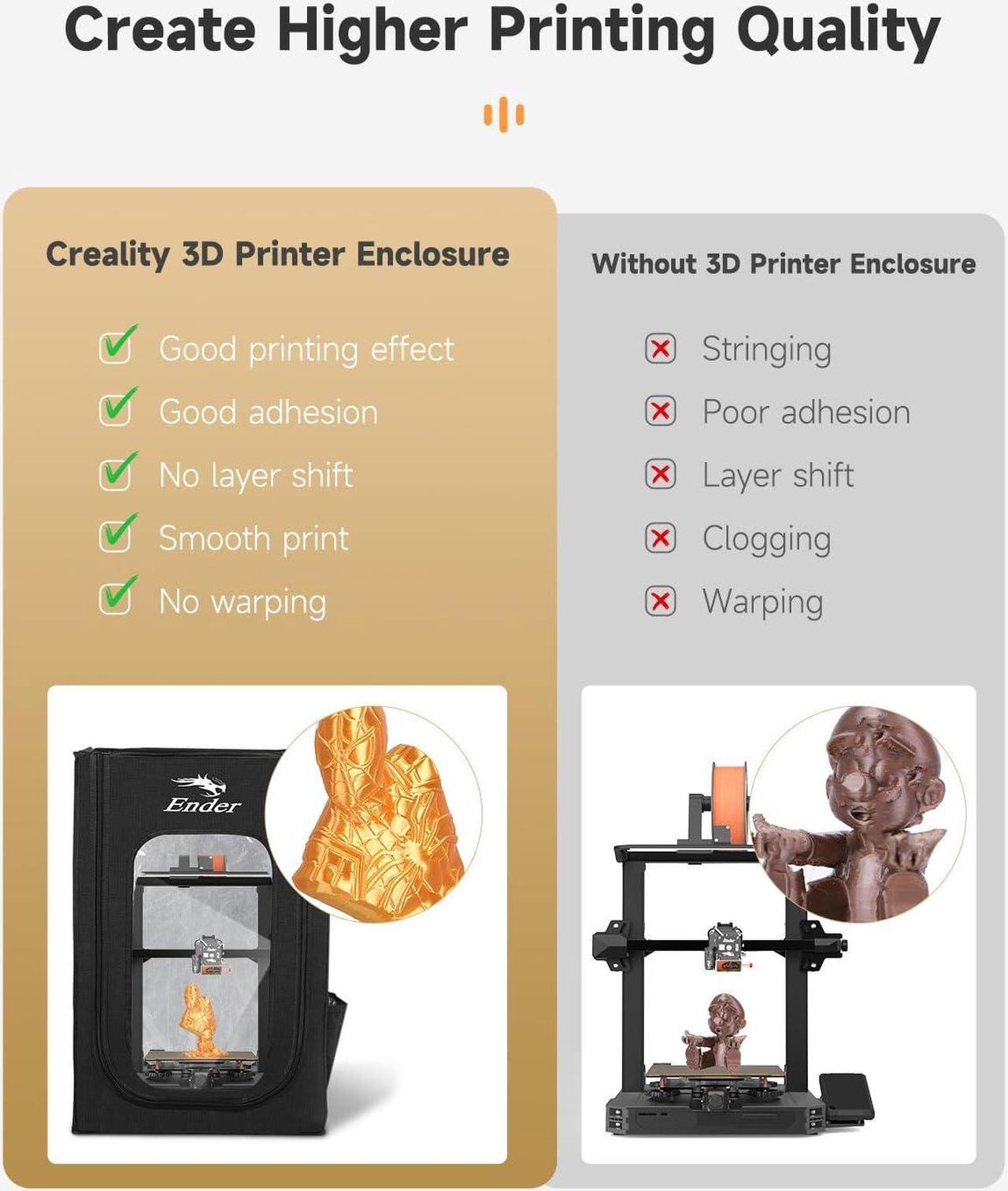Alt view image 2 of 7 - Creality Official 3D Printer Enclosure Fireproof and Dustproof Tent Constant Temperature Protective Cover Storage 480*600*720mm for Ender 3/Ender 3V2/Ender 3S/S1/S1 Pro/Ender 3Pro/Ender 3 Neo/3 V2 Neo