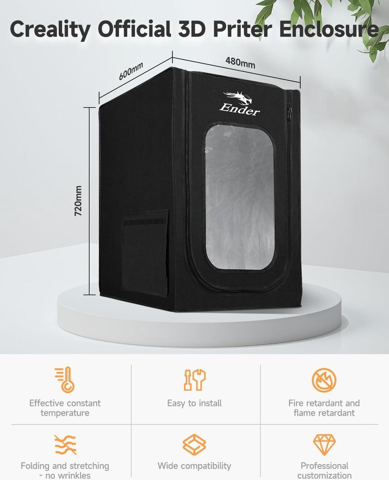 Alt view image 4 of 7 - Creality Official 3D Printer Enclosure Fireproof and Dustproof Tent Constant Temperature Protective Cover Storage 480*600*720mm for Ender 3/Ender 3V2/Ender 3S/S1/S1 Pro/Ender 3Pro/Ender 3 Neo/3 V2 Neo