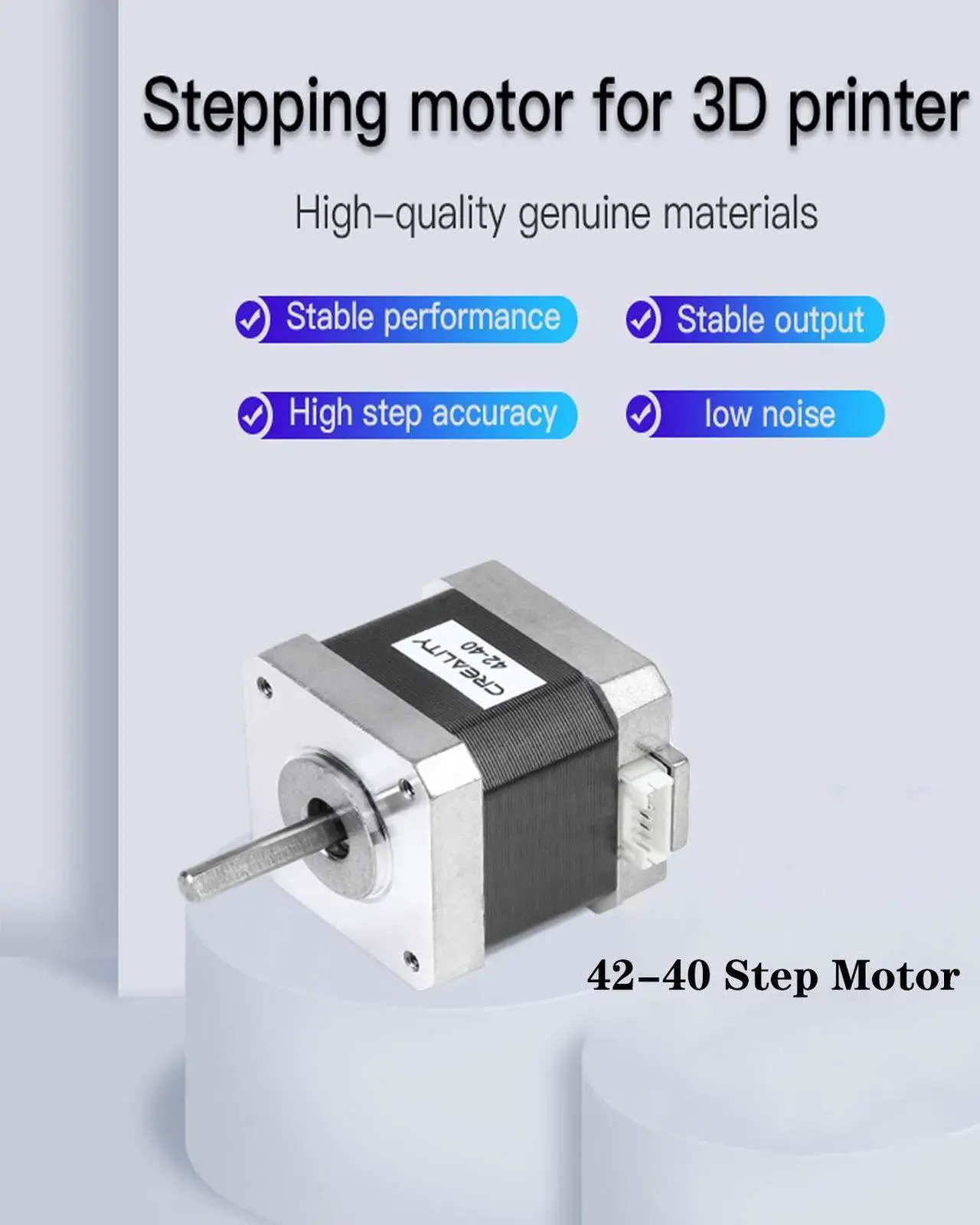 Alt view image 2 of 7 - Creality 3D Printer 42-40 Stepper Motor, 2 Phase 1A 1.8 Degree 0.4N.M Stepper Motor for 3D Printer Extruder, Compatible with CR-10 and Ender-3 Series E Axis