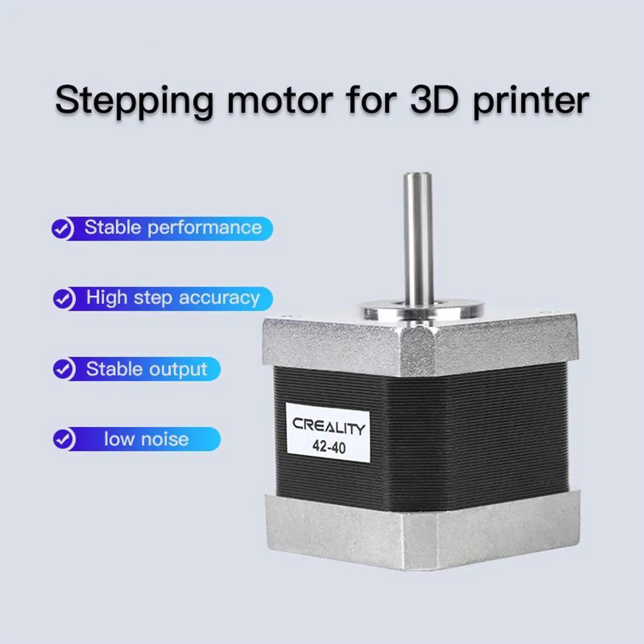 Alt view image 3 of 7 - Creality 3D Printer 42-40 Stepper Motor, 2 Phase 1A 1.8 Degree 0.4N.M Stepper Motor for 3D Printer Extruder, Compatible with CR-10 and Ender-3 Series E Axis