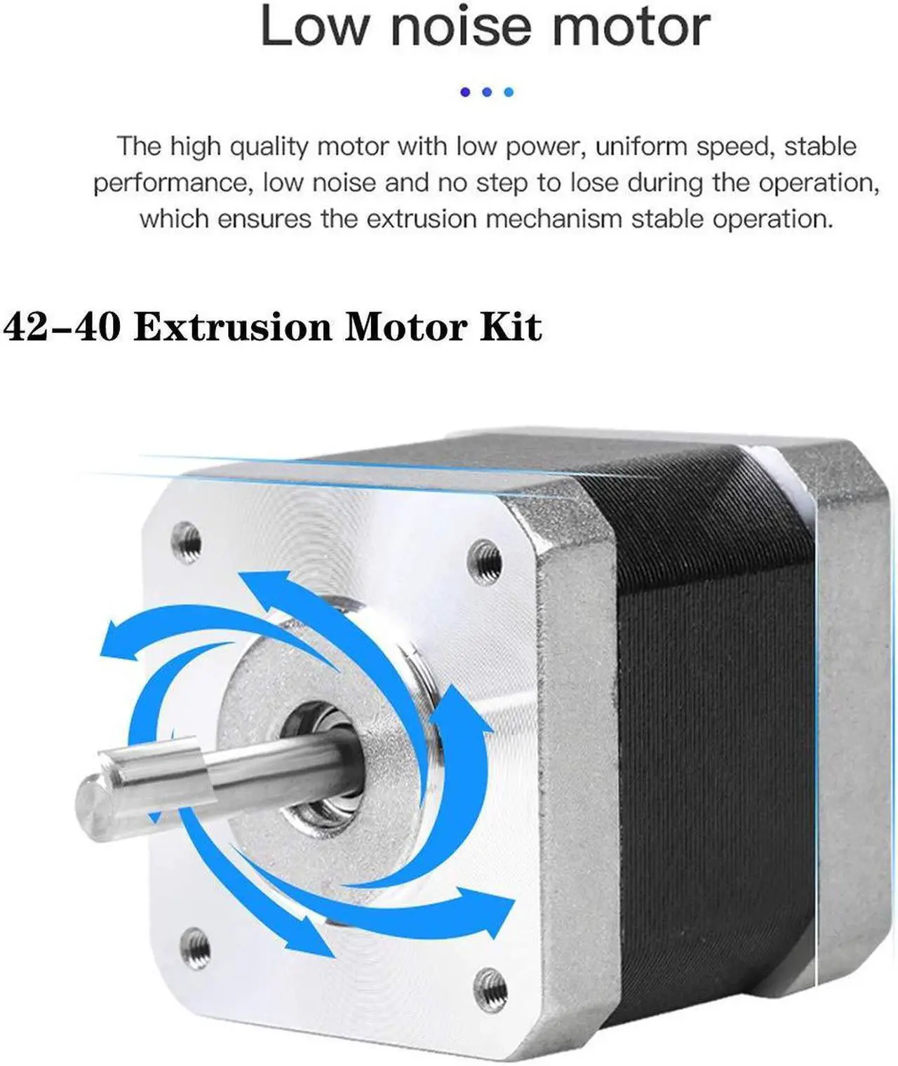 Alt view image 4 of 7 - Creality 3D Printer 42-40 Stepper Motor, 2 Phase 1A 1.8 Degree 0.4N.M Stepper Motor for 3D Printer Extruder, Compatible with CR-10 and Ender-3 Series E Axis