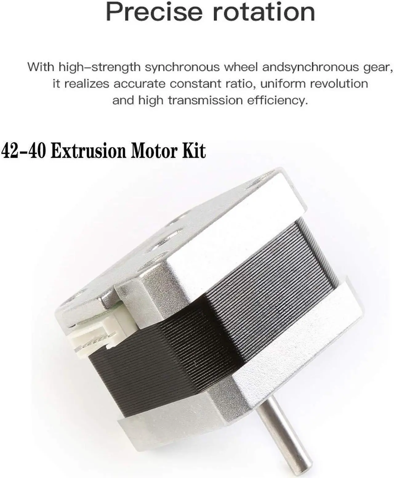 Alt view image 5 of 7 - Creality 3D Printer 42-40 Stepper Motor, 2 Phase 1A 1.8 Degree 0.4N.M Stepper Motor for 3D Printer Extruder, Compatible with CR-10 and Ender-3 Series E Axis