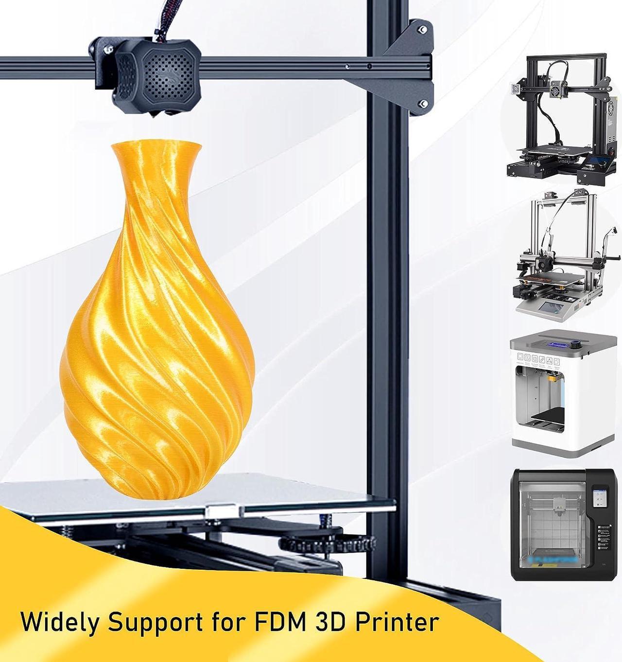 Alt view image 3 of 6 - MIKA3D Silk Shiny PLA Gold 3D Printing Filament, 1Kg 2.2lbs 1.75mm 3D Print Material, High Diameter Control Neatly Wound Silk PLA, Widely Support for FDM 3D Printers