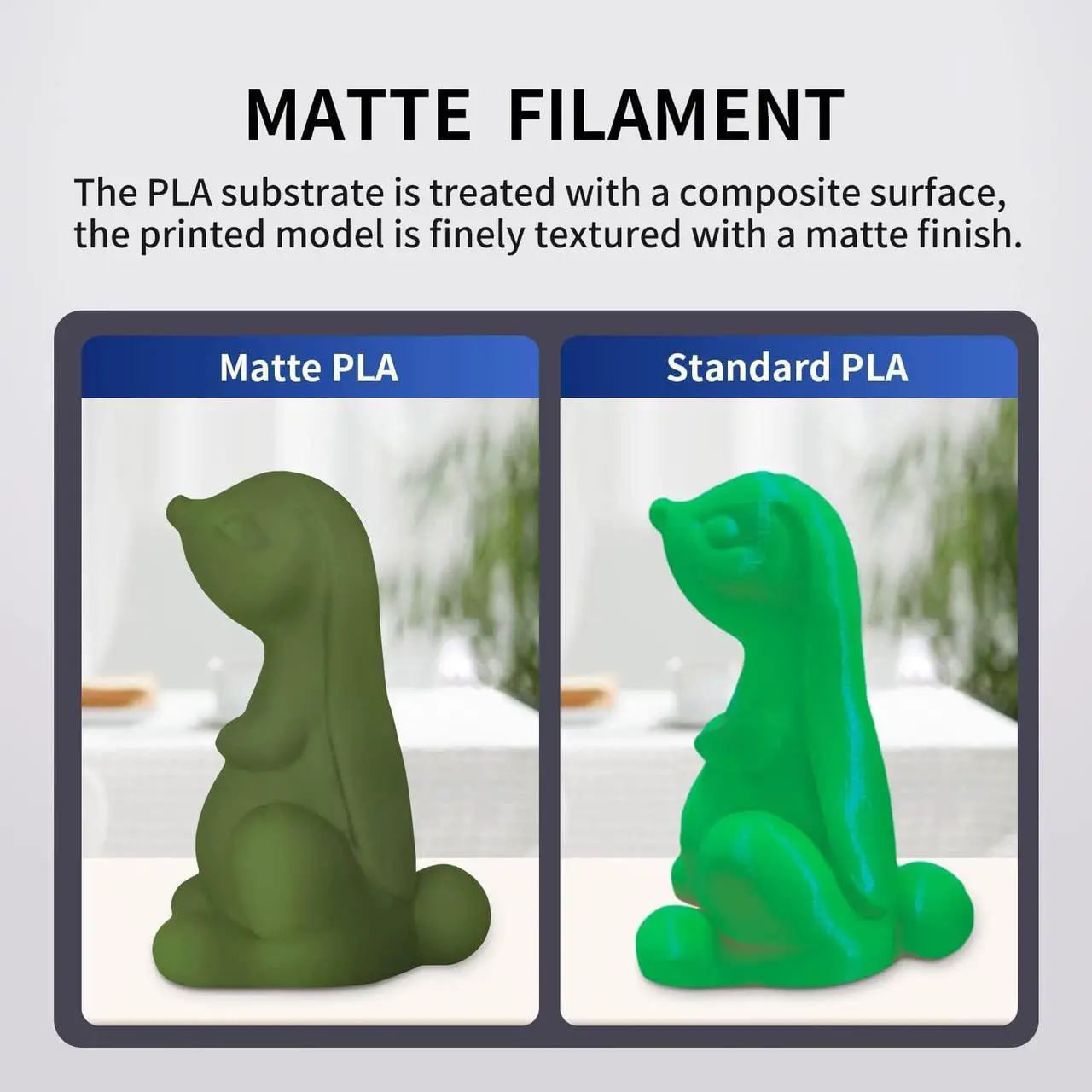 Alt view image 2 of 6 - HP3DF Premium PLA Green Matte Amy Green Filament 1.75mm 1KG PLA 2.2Lbs PLA Toughness Enhanced 3D Printer Filament 100% Pure PLA Free 3D Pen Filament FDM Printing Material (Amy Green)