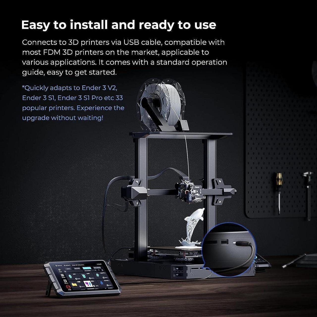 Alt view image 5 of 7 - Creality Sonic Pad Based on Klipper Firmware 7 Inch Touch Screen 3D Printer Smart Pad with Higher Printing Speed for Creality Ender 3 Pro/Ender 3 V2/Ender 3 S1/Ender 3 S1 Pro FDM Ender 3D Printers