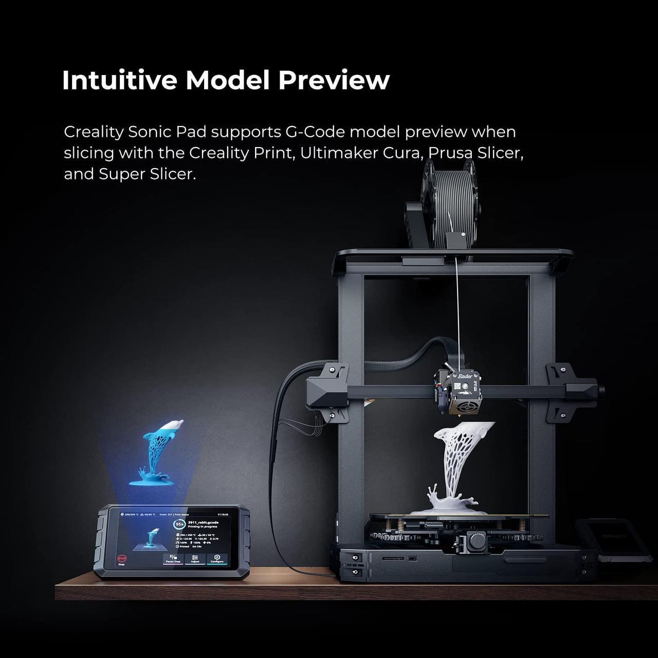 Alt view image 6 of 7 - Creality Sonic Pad Based on Klipper Firmware 7 Inch Touch Screen 3D Printer Smart Pad with Higher Printing Speed for Creality Ender 3 Pro/Ender 3 V2/Ender 3 S1/Ender 3 S1 Pro FDM Ender 3D Printers