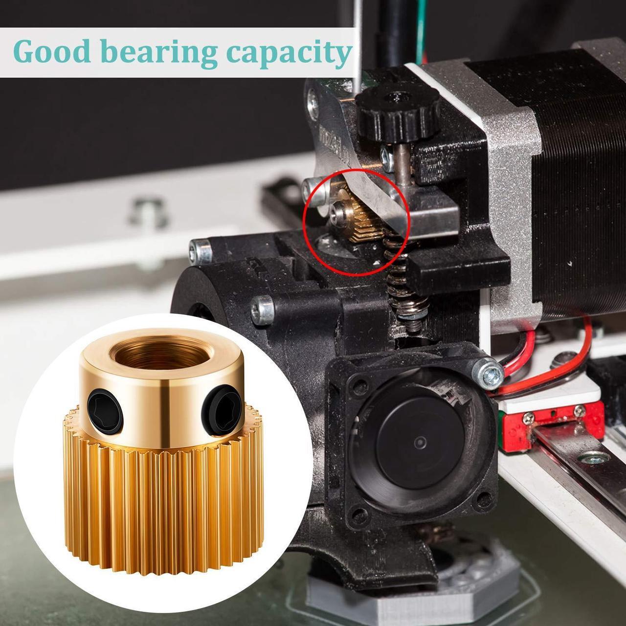 Alt view image 5 of 7 - Extruder Wheel 3D Printer Parts Drive 40 Teeth Gear Brass Extruder Wheel Gear Compatible with CR-10, CR-10S, S4, S5, Ender 3, Ender 3 Pro (10), Welcome to consult
