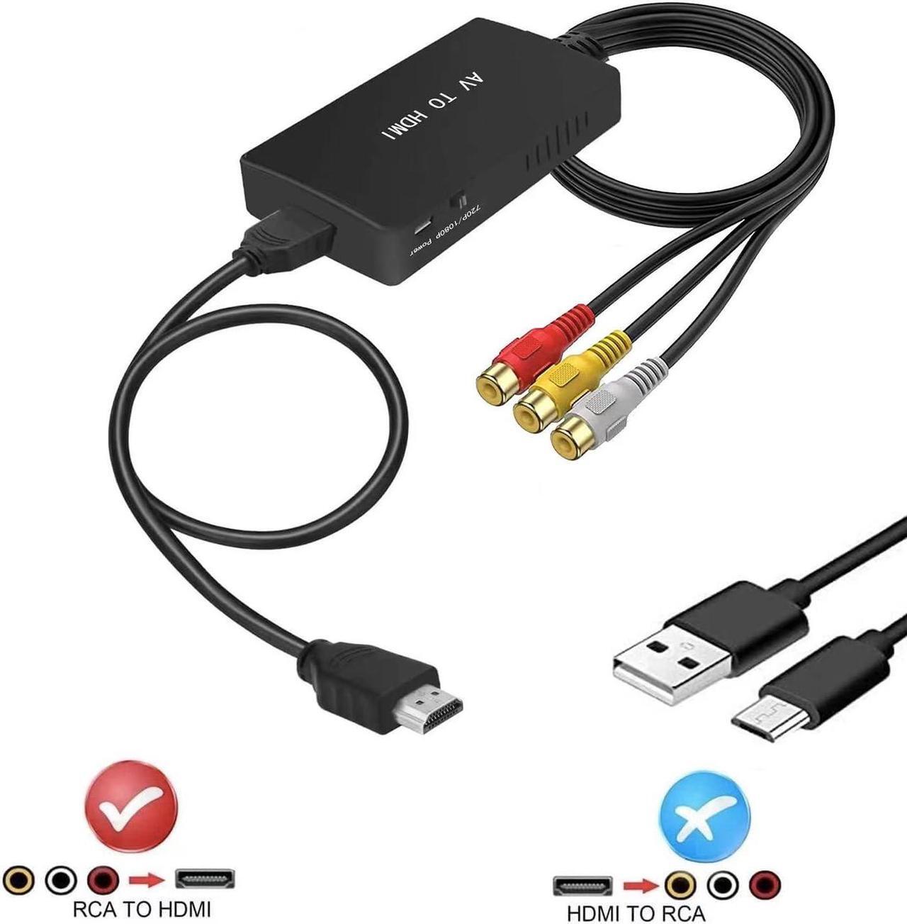 Alt view image 2 of 5 - RCA to HDMI Converter AV to HDMI Adapter Composite to HDMI Adapter Support 1080P PAL/NTSC Compatible with WII/WII U/PS1/PS2/PS3/STB/Xbox/VHS/VCR/Blue-Ray DVD ect