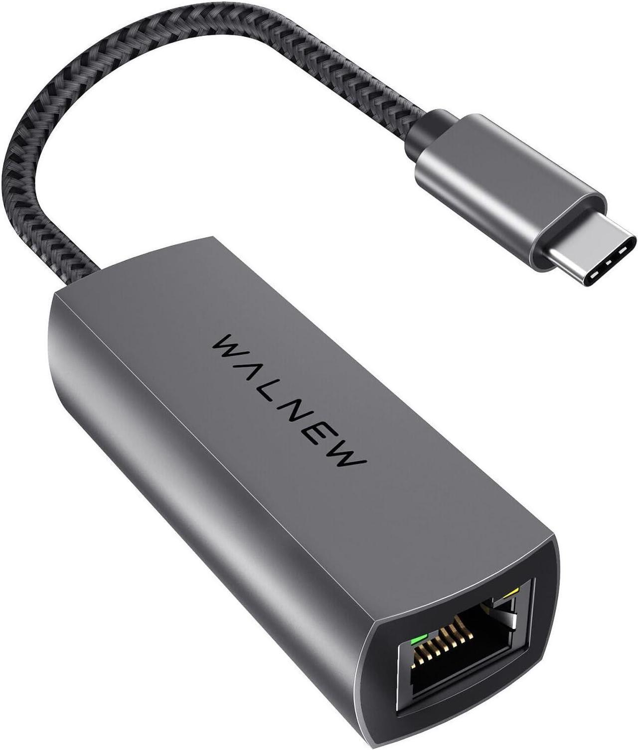 Main image of WALNEW USB-C 2.5gb Ethernet Adapter, USBC to RJ45 LAN Connector,2.5 Gigabit Network Cable Converter Thunderbolt 3 for NAS Server,Mac,iMac,MacBook Pro,iPad Air,Dell XPS 17 15,Surface Laptop,Chromebook
