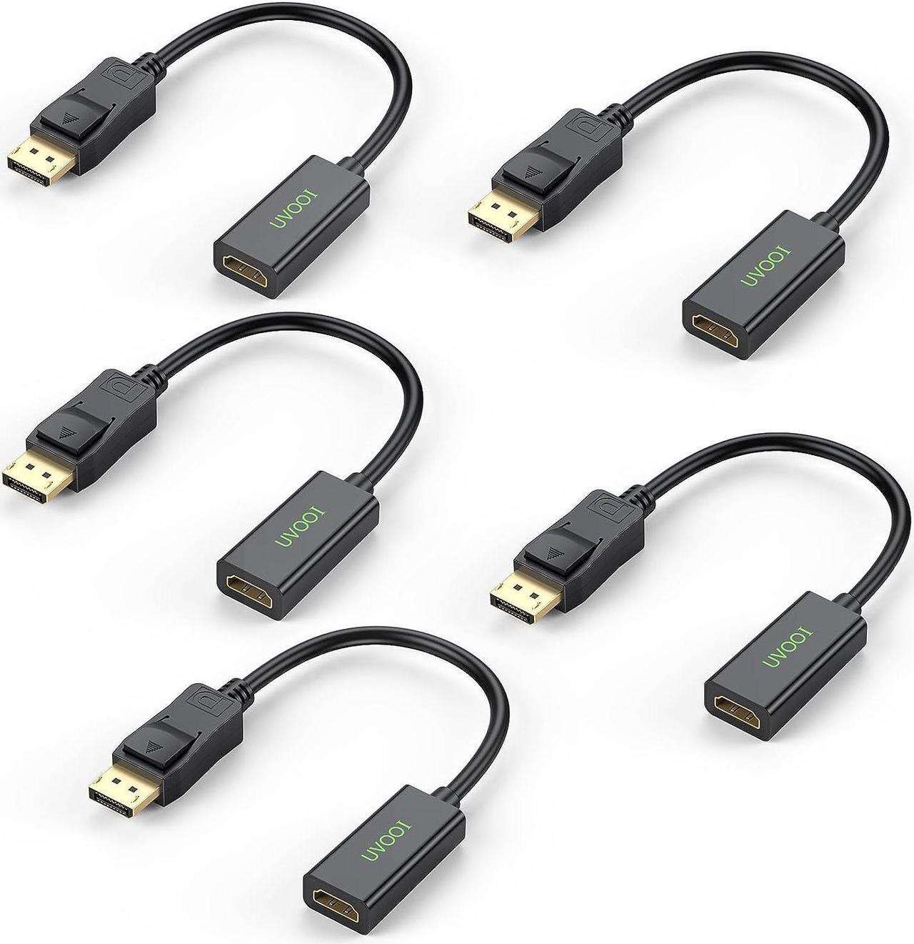 Main image of DisplayPort (DP) to HDMI Adapter Cable Display Port to HDMI Adapter Converter Male to Female Connector 1080P for Computer Desktop Laptop PC Monitor Projector HDTV-Black