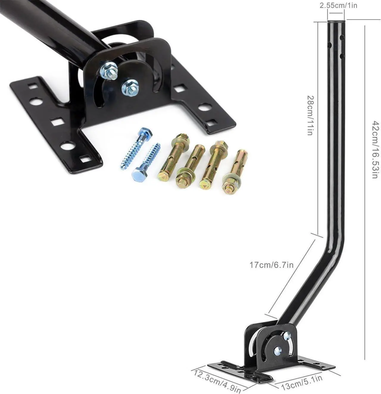 Alt view image 7 of 7 - PBD Digital Outdoor TV Antenna, 150 Mile Motorized 360 Degree Rotation Support 2 TVs, Grounding Block, Mounting Pole, 50FT RG6 Coax Cable, Wireless Remote Control, UHF/VHF, Snap-On Installation