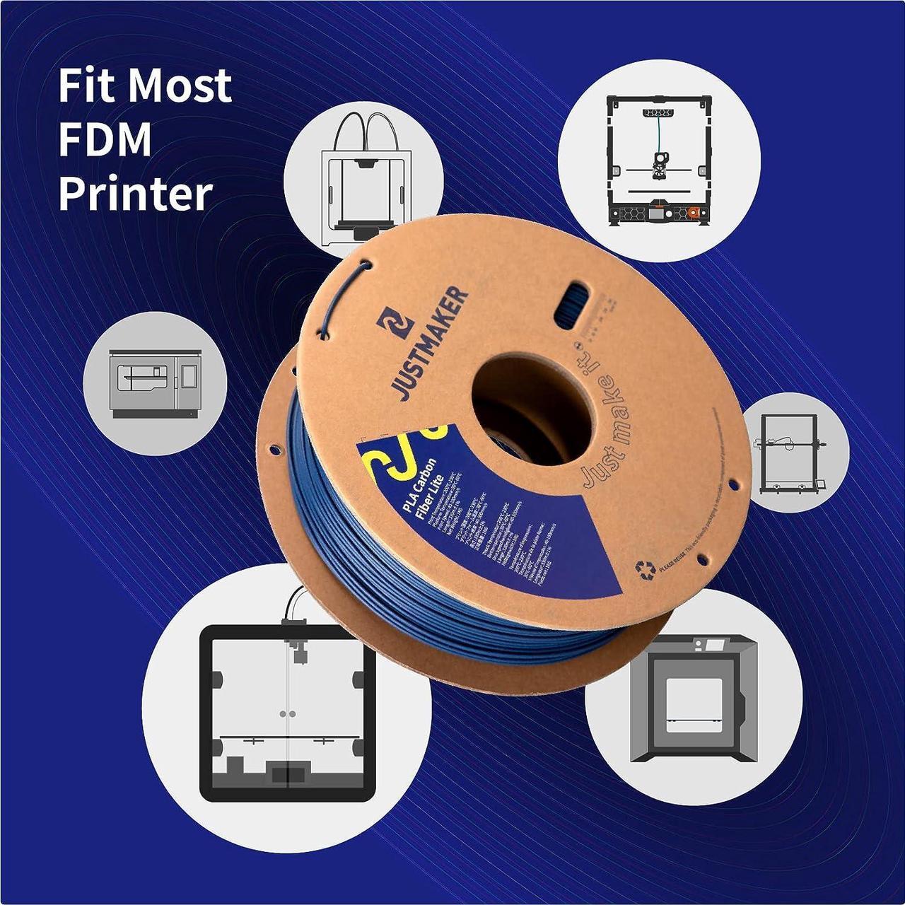 Alt view image 6 of 7 - PLA Carbon Fiber Lite 3D Printer Filament, Upgrade Strength Matte Filament, Upgrade Cardboard Spool, Dimensional Accuracy +/-0.03mm, 1.75mm, 1 kg (2.2 lbs), Wine Red