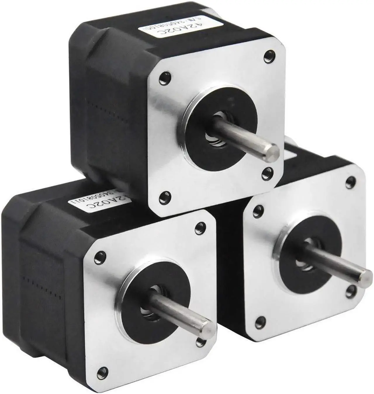 Main image of Nema 17 Stepper Motor 3PCS, 2 Phase Step Motor Bipolar 1.5A 59.5oz.in(42Ncm) 42x42x38mm 4-Wire 30cm Long Cable for 3D Printer (3, 42A02C-XH2.54)