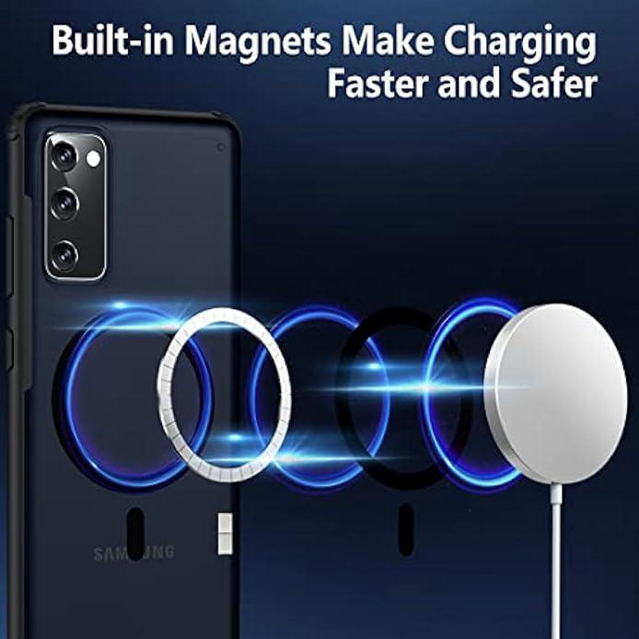 Alt view image 2 of 6 - TIANNIUKE Magnetic Case for Samsung Galaxy S20 FE 5G, Translucent Matte Anti-Fingerprint,Compatible with MagSafe,Slim Fit Shockproof Protective Phone Case for Galaxy S20 FE Case (Black)