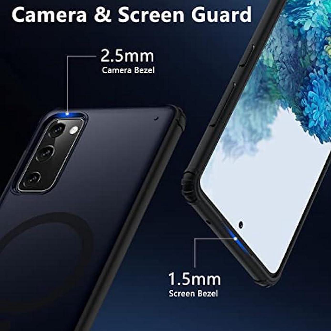 Alt view image 3 of 6 - TIANNIUKE Magnetic Case for Samsung Galaxy S20 FE 5G, Translucent Matte Anti-Fingerprint,Compatible with MagSafe,Slim Fit Shockproof Protective Phone Case for Galaxy S20 FE Case (Black)