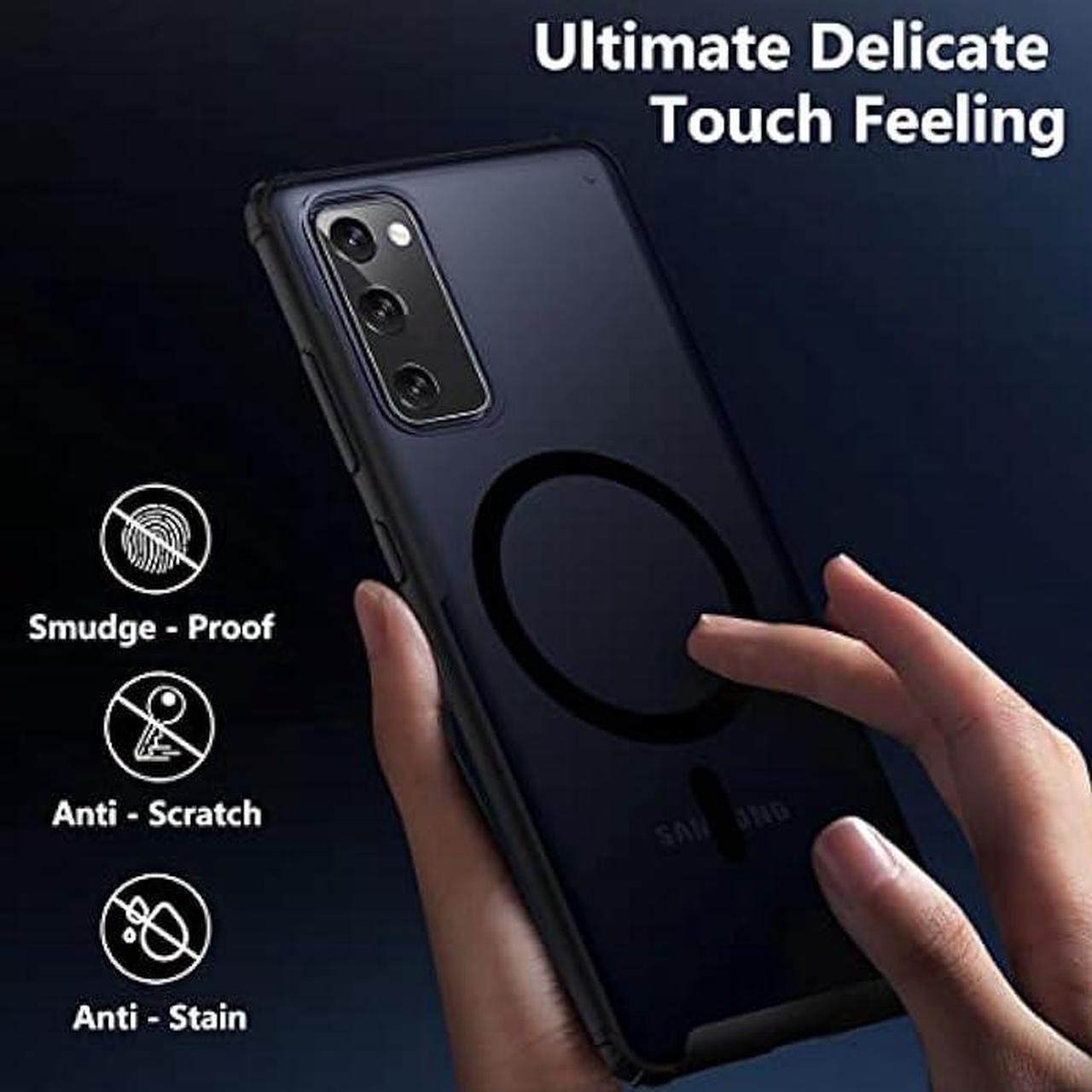 Alt view image 4 of 6 - TIANNIUKE Magnetic Case for Samsung Galaxy S20 FE 5G, Translucent Matte Anti-Fingerprint,Compatible with MagSafe,Slim Fit Shockproof Protective Phone Case for Galaxy S20 FE Case (Black)