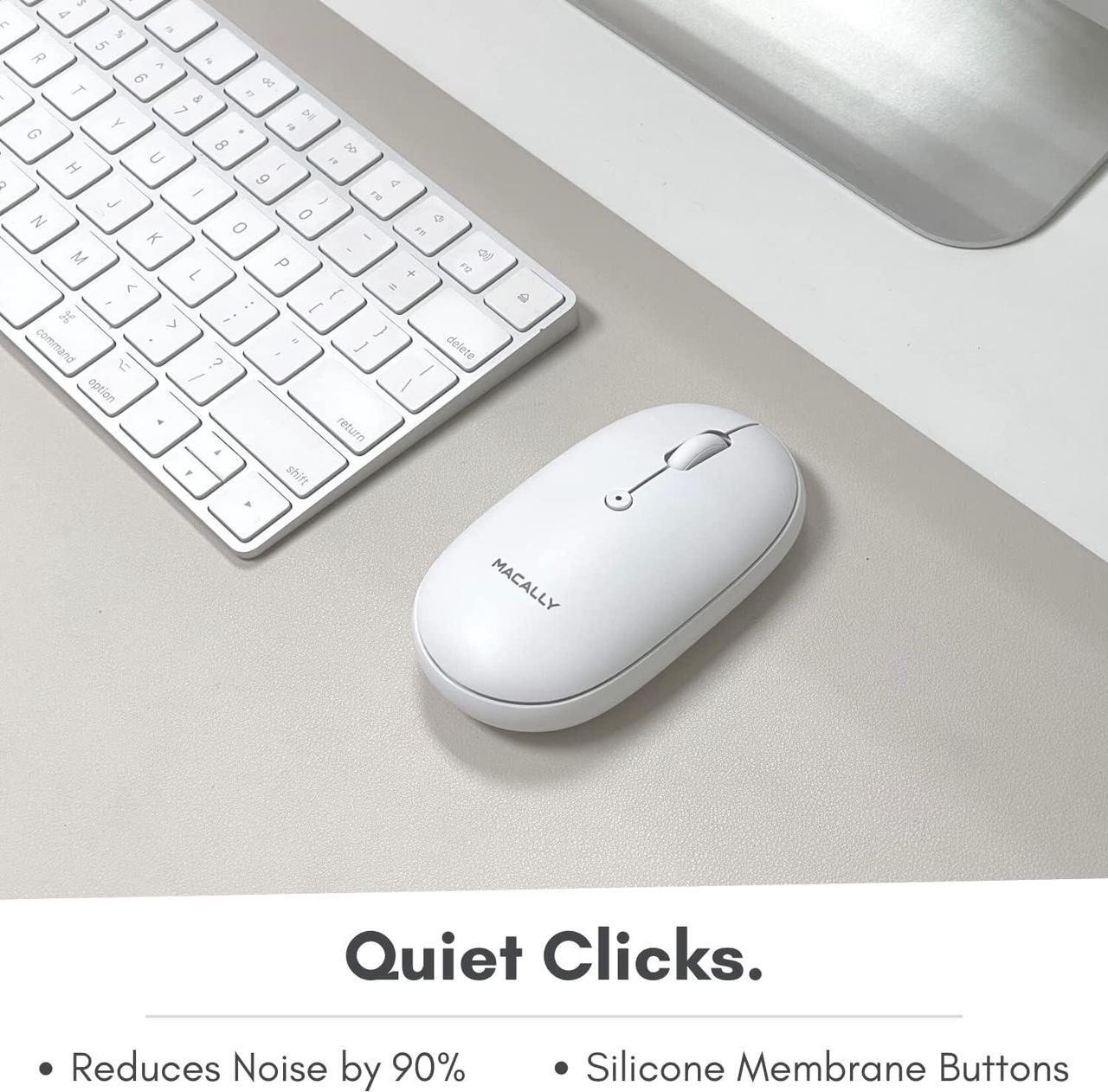 Alt view image 5 of 7 - Macally Wireless Bluetooth Mouse - Strong Connection - Quiet, Comfortable, Rechargeable Mouse for MacBook Air/Pro, Mac, iMac, Apple iPad - Wireless Mouse for Laptop, Windows PC Desktop