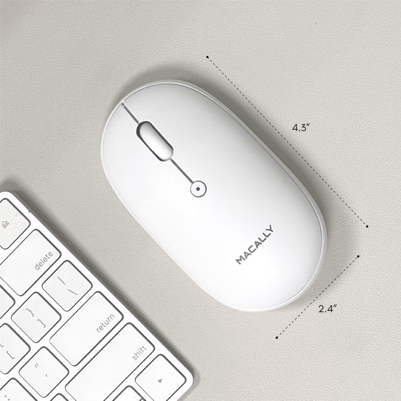 Alt view image 7 of 7 - Macally Wireless Bluetooth Mouse - Strong Connection - Quiet, Comfortable, Rechargeable Mouse for MacBook Air/Pro, Mac, iMac, Apple iPad - Wireless Mouse for Laptop, Windows PC Desktop