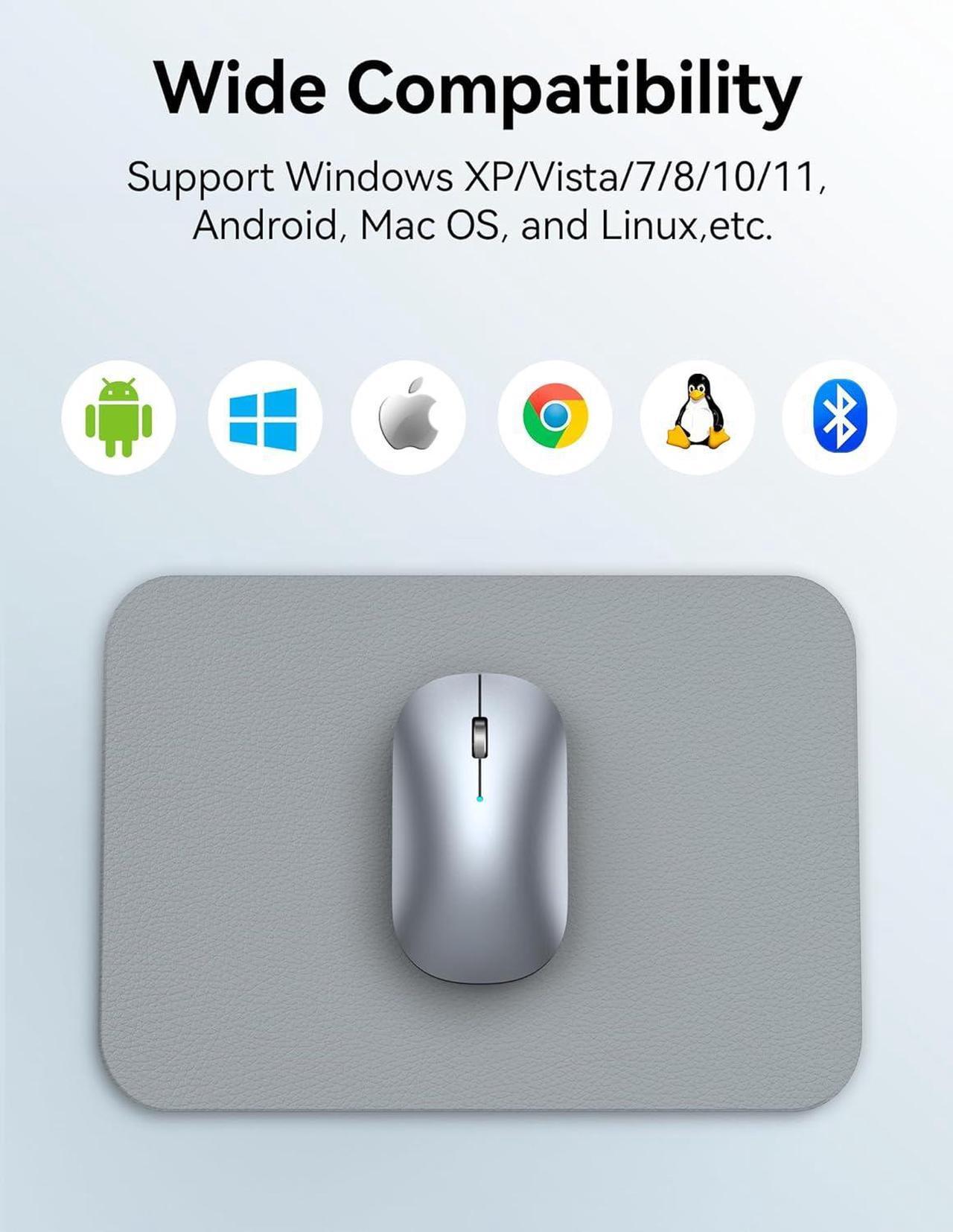 Alt view image 7 of 7 - TECKNET Wireless Mouse, BT5.0/3.0 2.4GHz Silent Computer Mouse with USB Receiver,4000DPI Rechargeable Portable Bluetooth Mouse for Laptop/MacBook/Pro/iPad/Windows