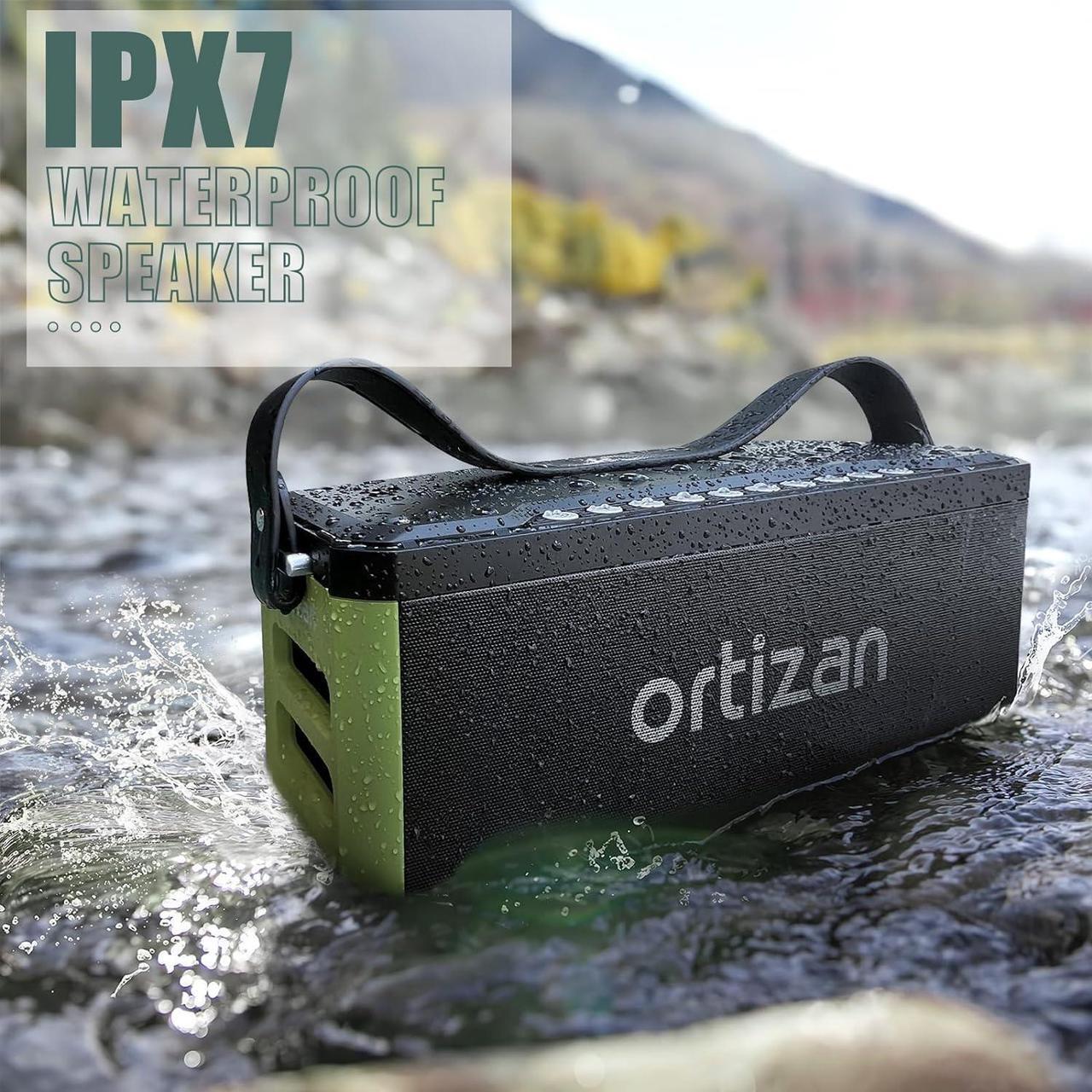 Alt view image 3 of 7 - Ortizan Portable Bluetooth Speaker Wireless, 100W Loud Sound, Monstrous Bass, IPX7 Waterproof, 24H Playtime, Power Bank, LED Lights, USB, EQ, Large Outdoor Subwoofer Speaker for Party, Camping
