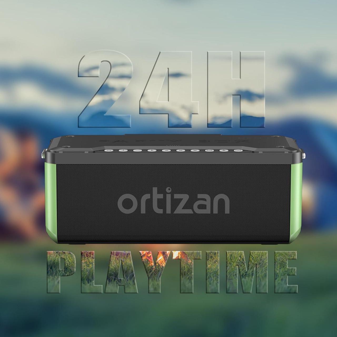 Alt view image 4 of 7 - Ortizan Portable Bluetooth Speaker Wireless, 100W Loud Sound, Monstrous Bass, IPX7 Waterproof, 24H Playtime, Power Bank, LED Lights, USB, EQ, Large Outdoor Subwoofer Speaker for Party, Camping