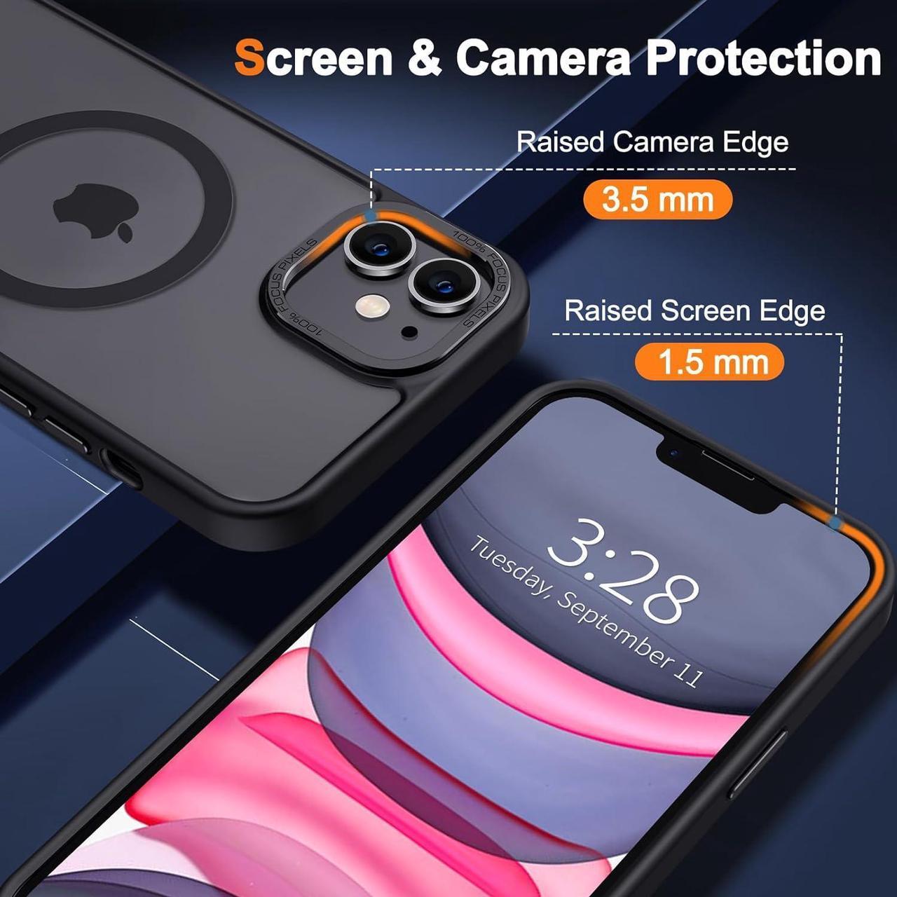 Alt view image 5 of 6 - Case for iPhone 11 Case Magnetic Translucent Matte Phone Cases 6.1" [Compatible with MagSafe] Thin Slim Fit Shockproof Bumper Hard Protective Cover for Women Men Girls, Frosted Black