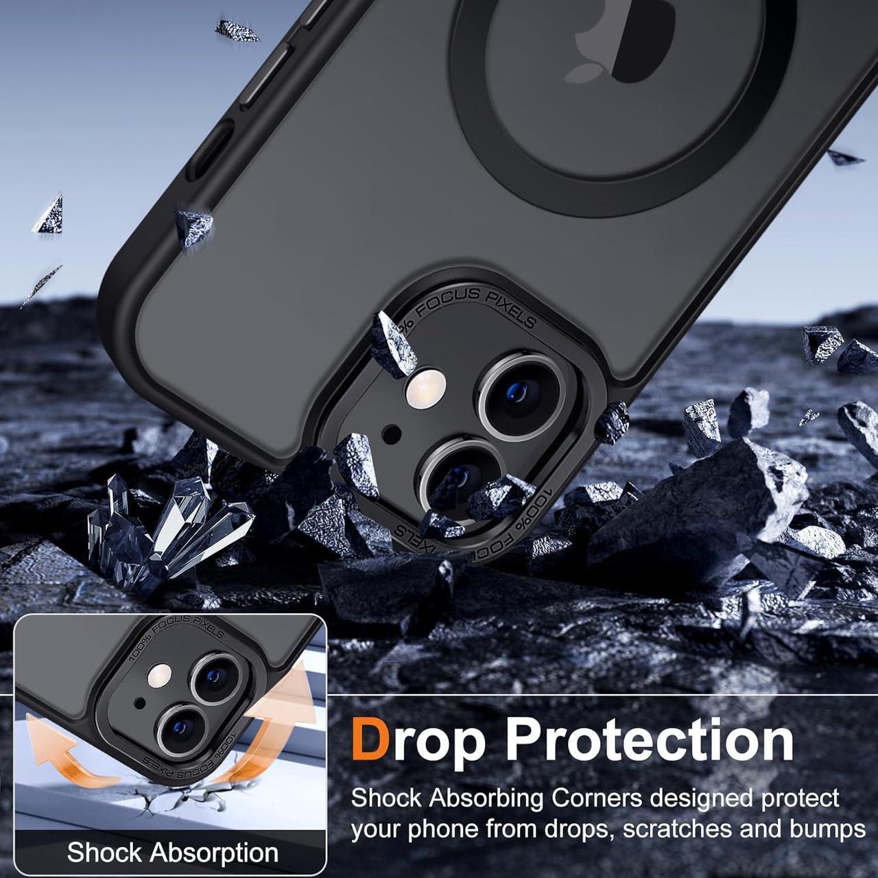 Alt view image 6 of 6 - Case for iPhone 11 Case Magnetic Translucent Matte Phone Cases 6.1" [Compatible with MagSafe] Thin Slim Fit Shockproof Bumper Hard Protective Cover for Women Men Girls, Frosted Black