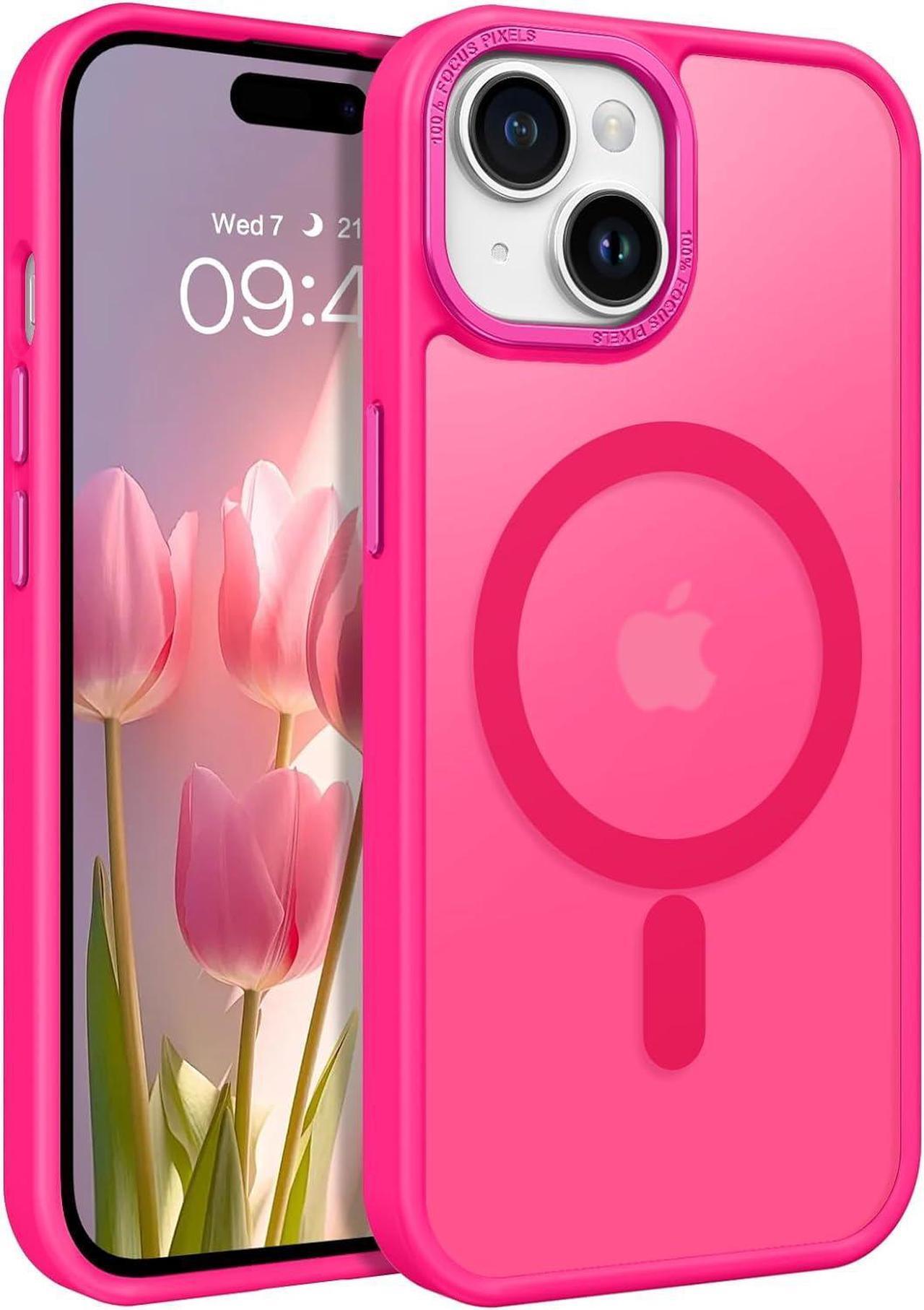 Main image of for iPhone 15 Case, iPhone 15 Phone Case [Compatible with MagSafe], Translucent Matte Magnetic Cover Shockproof Women Girl Protective Cute Case for iPhone 15 6.1", Hot Pink