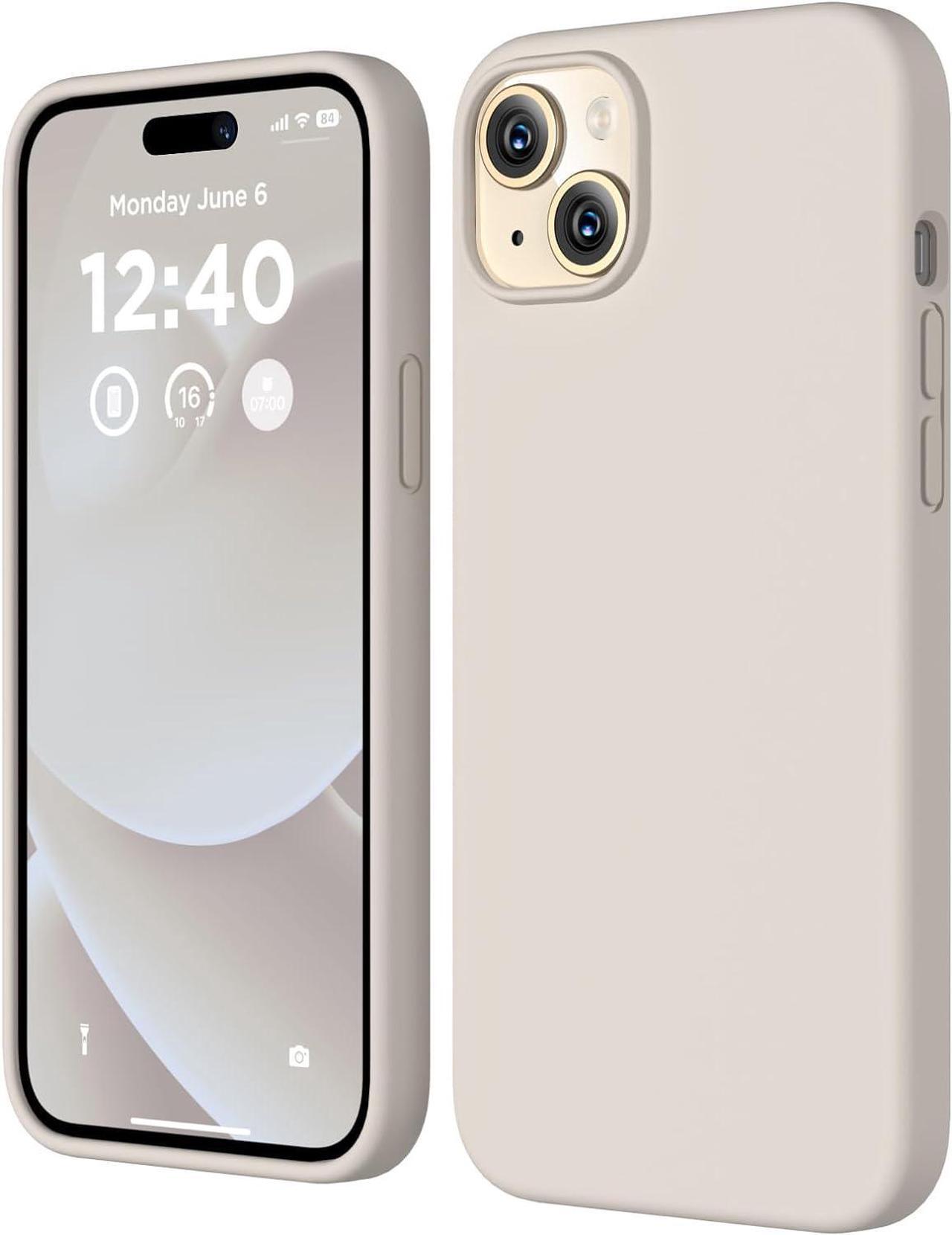 Main image of Compatible with iPhone 15 Case, Liquid Silicone Case, Full Body Shockproof Protective Cover [Soft Microfiber Lining], Slim Thin Phone Case for iPhone 15 6.1 inch, Stone