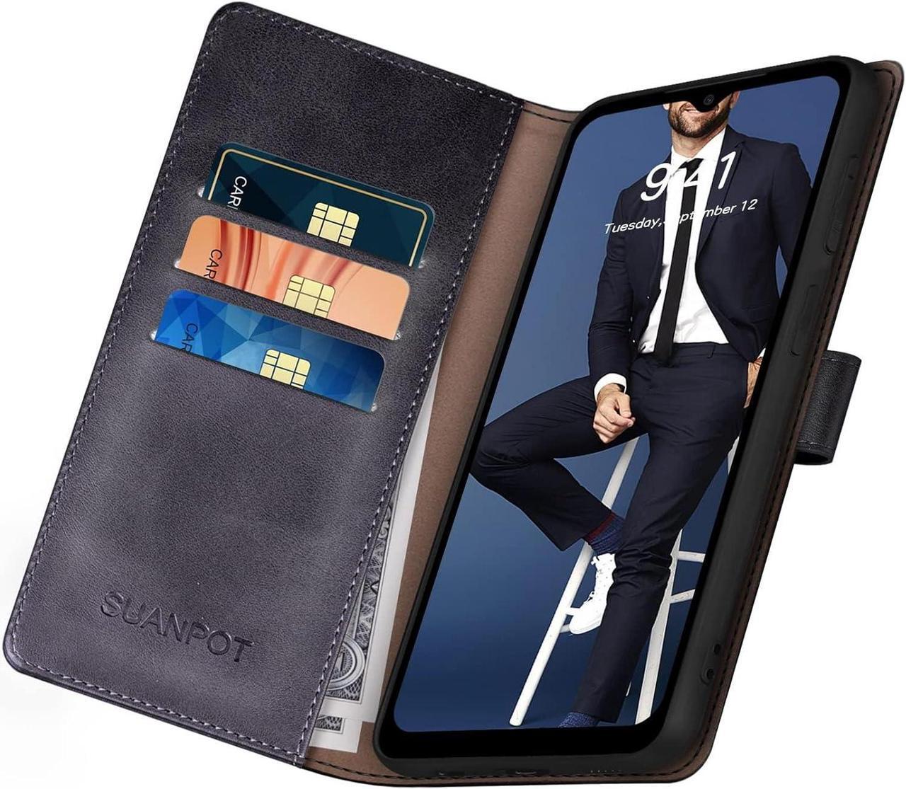 Alt view image 4 of 6 - SUANPOT for Samsung Galaxy A15 5G Wallet case with RFID Blocking Credit Card Holder,Flip Book PU Leather Protective Cover Women Men for Samsung A15 Phone case Black
