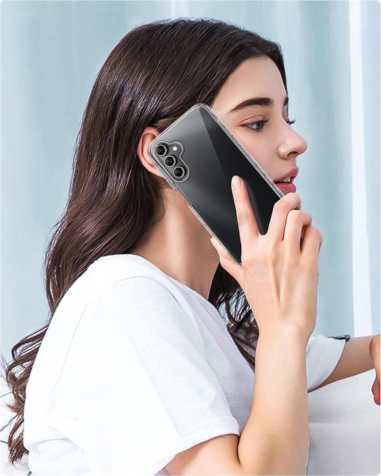 Alt view image 5 of 7 - for Samsung Galaxy A15-5G Case: Phone Case with Built-in Screen Protector Protective Silicone Cell Phone Cover Rugged Shockproof Full Protection Slim Dual Layer Case for Men & Women Clear