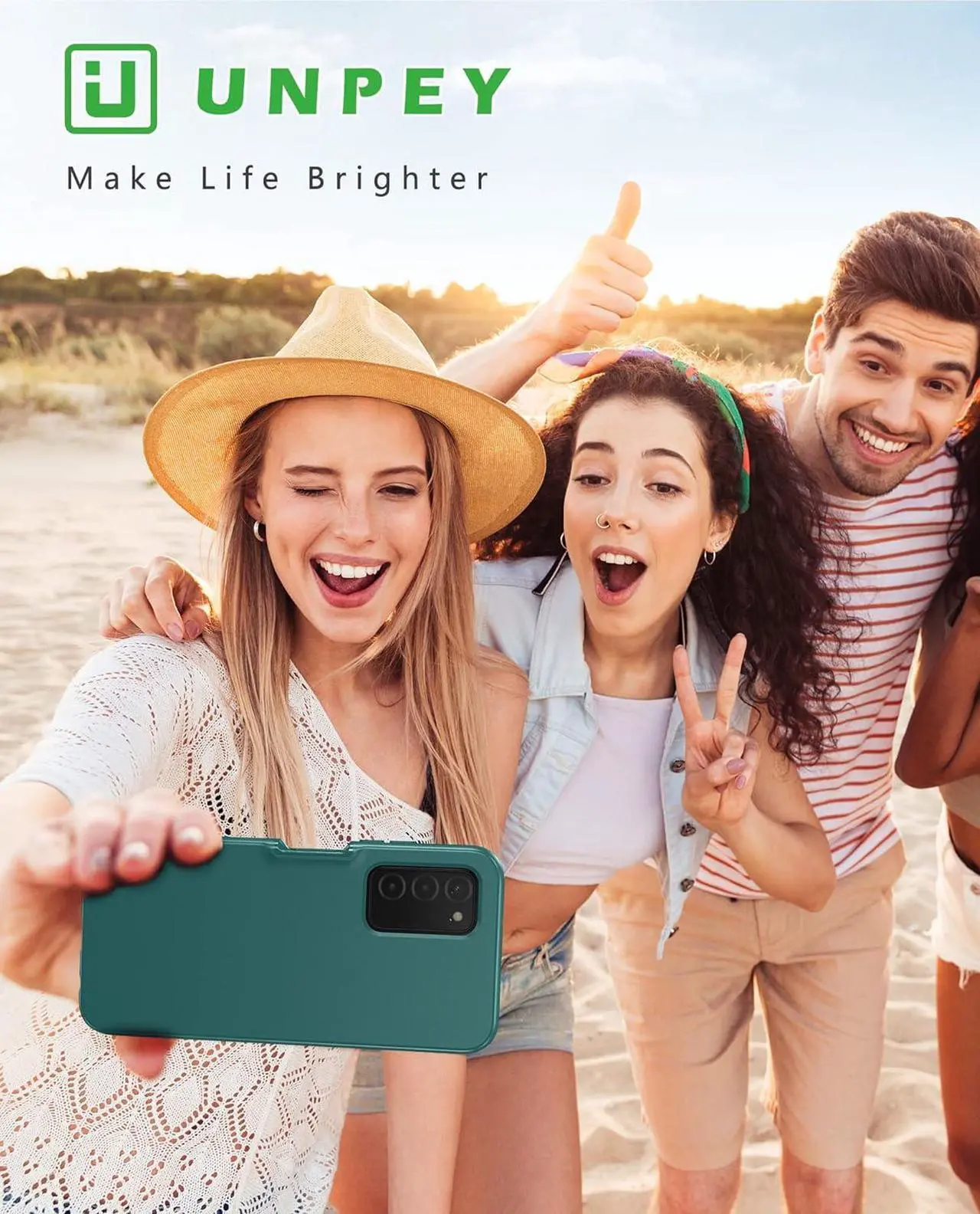 Alt view image 7 of 7 - for Samsung Galaxy A03s Phone Case: Shockproof Silicone Slim Covers Hybrid Pretty Protective Cell Cases - Durable TPU Dual Layer Drop-Proof Girl, Boys Cute Cover (Forest Green)