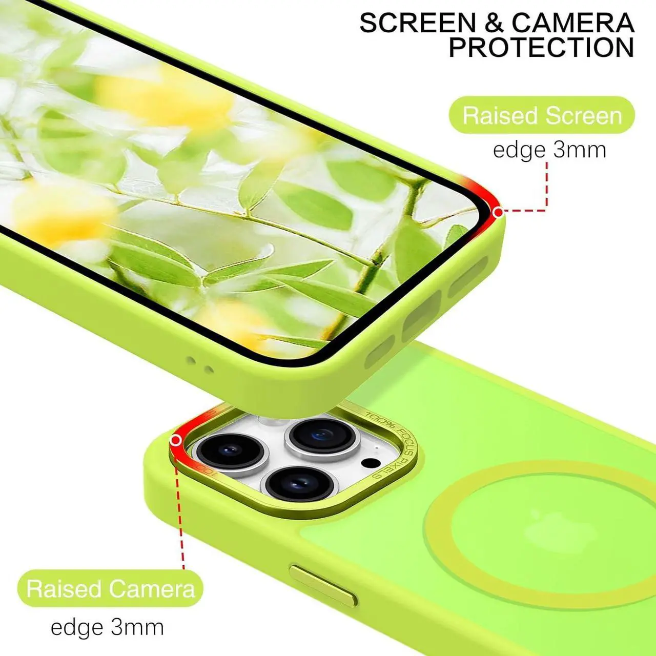 Alt view image 6 of 7 - for iPhone 13 Pro Max Phone Case,iPhone 13 Pro Max Magnetic Case [Compatible with MagSafe] Translucent Matte Shockproof Women Men Protective Case for iPhone 13 Pro Max 6.7",Fluorescent Green