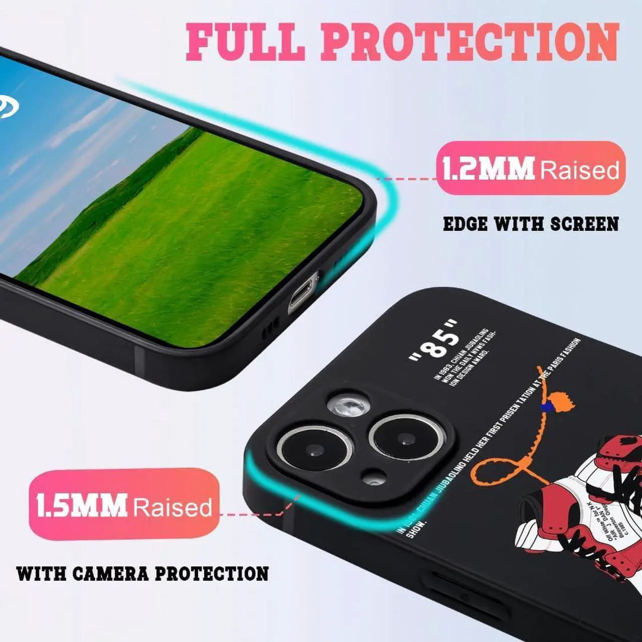 Alt view image 7 of 7 - Cool Design Phone Case for iPhone 11 Case for Boys Men Street Aesthetic Shockproof Basketball Sneaker Sports Designer Cases Compatible with iPhone 11 Black