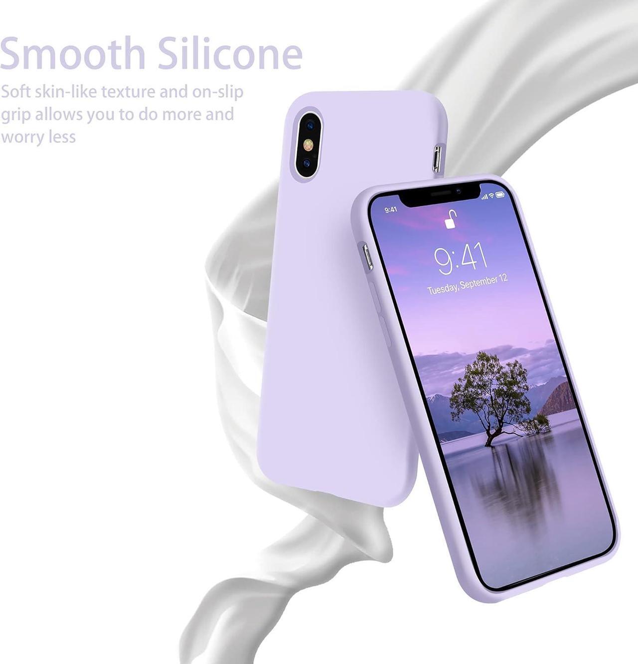Alt view image 3 of 7 - OTOFLY Compatible with iPhone X Case,Ultra Slim Fit iPhone Xs Case Liquid Silicone Cover with Full Body Protection Anti-Scratch Shockproof Bumper,Soft Microfiber Lining 5.8 inch, (Cloud Mauve)