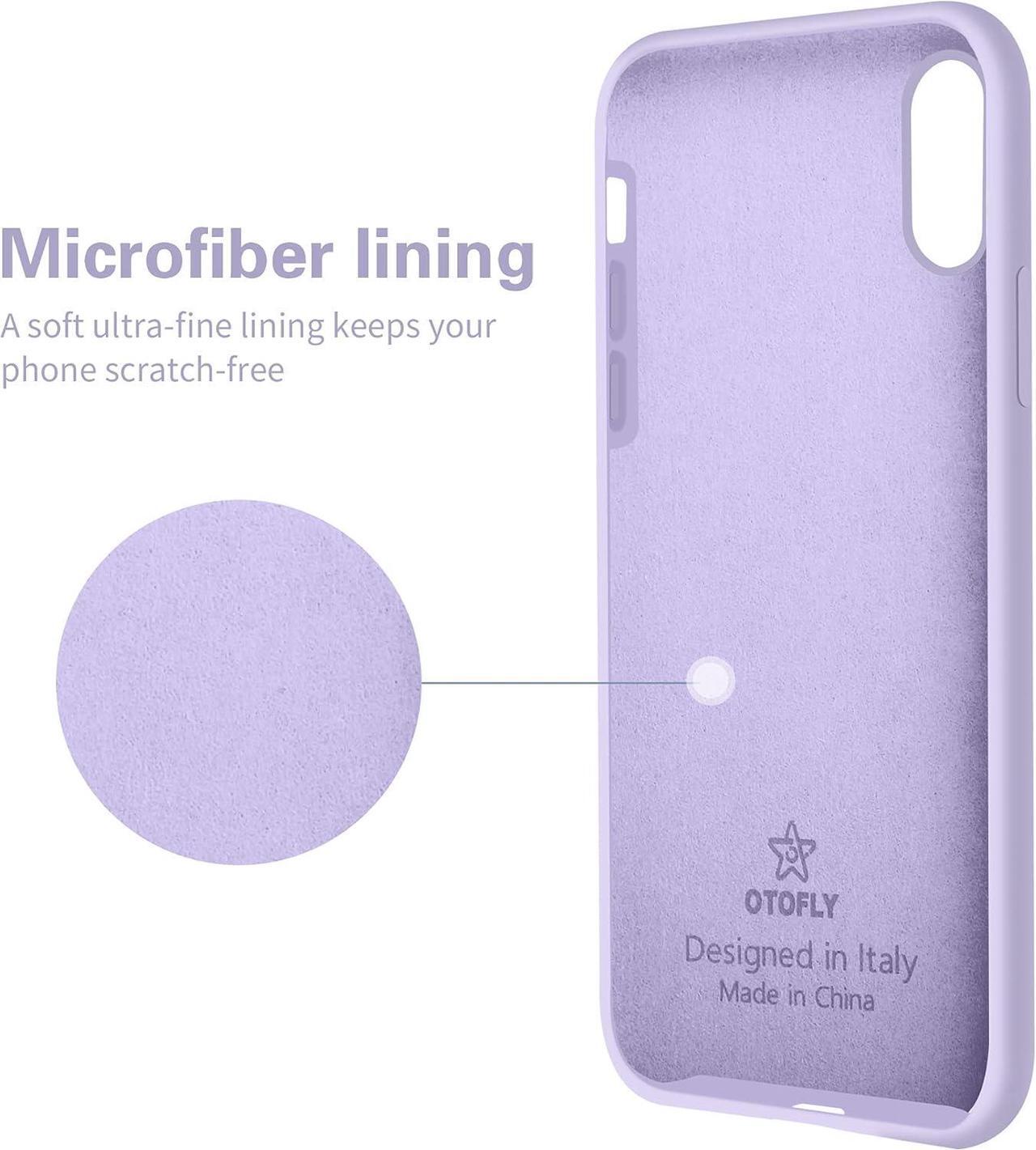 Alt view image 6 of 7 - OTOFLY Compatible with iPhone X Case,Ultra Slim Fit iPhone Xs Case Liquid Silicone Cover with Full Body Protection Anti-Scratch Shockproof Bumper,Soft Microfiber Lining 5.8 inch, (Cloud Mauve)