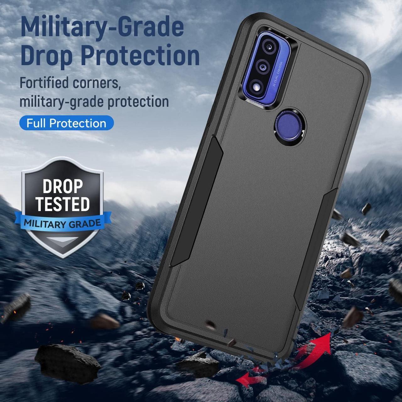 Alt view image 6 of 6 - for Moto G Pure Case,Moto G Play 2023 Case,Moto G Power 2022 Case,with Screen Protector,[Military Grade Drop Tested] Heavy-Duty Tough Rugged Shockproof Protective Case for Motorola G Pure (Black)