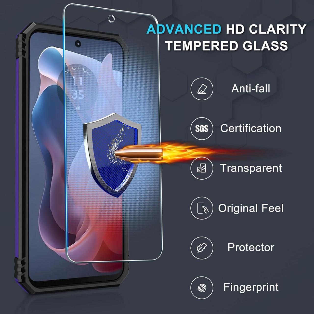 Alt view image 6 of 7 - Janmitta Compatible with Moto G Play 2024 Case Built in Slide Camera Lens Cover+Screen Protector+Ring Holder,Heavy Duty Shockproof Full Body Protective Phone Cover,Purple