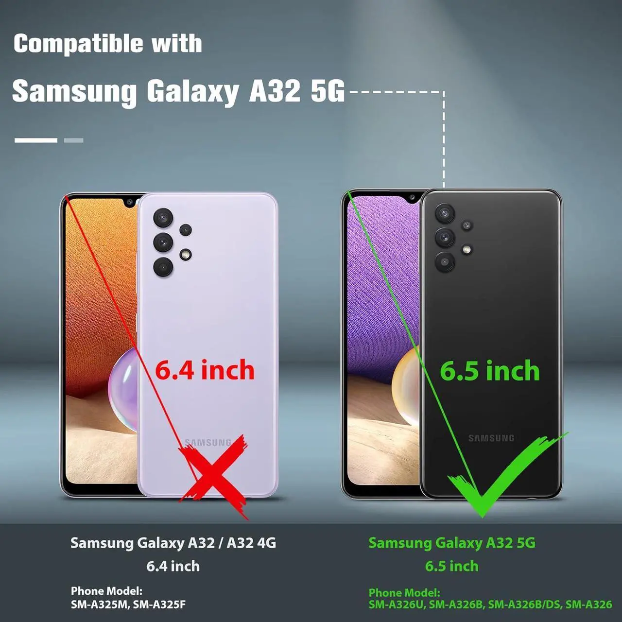 Alt view image 2 of 7 - JXVM for Samsung Galaxy A32 5G Case: Dual Layer Protective Heavy Duty Cell Phone Cover Shockproof Rugged with Non Slip Textured Back - Military Protection Bumper Tough - 6.5inch (Matte Black)